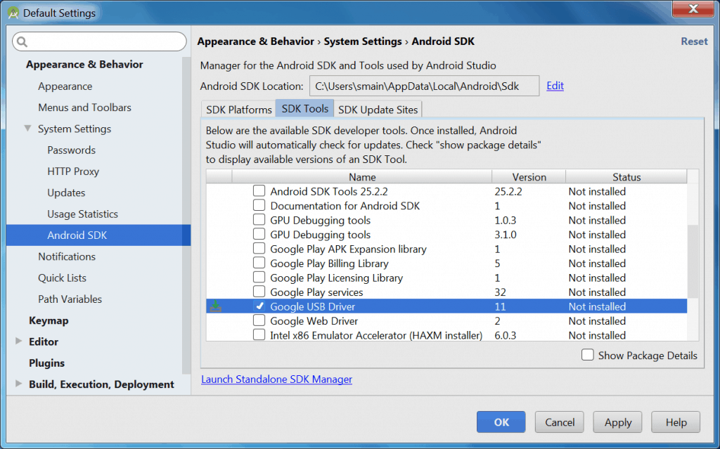 sdk manager windows usb 2x | | Google USB Driver for Windows, Mac and Linux